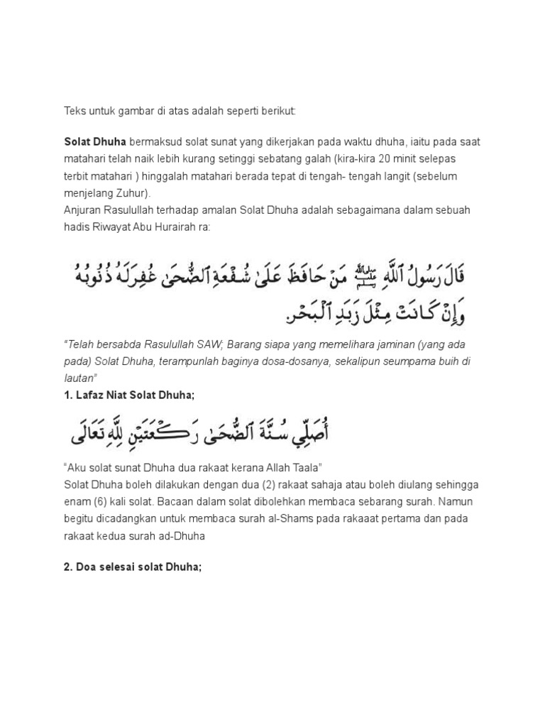 Panduan Solat Dhuha Pdf