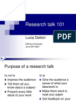 Research Talk puropse