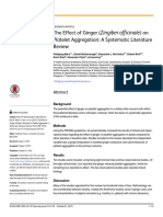 The Effect of Ginger (Zingiber Officinale) On Platelet Aggregation: A Systematic Literature Review