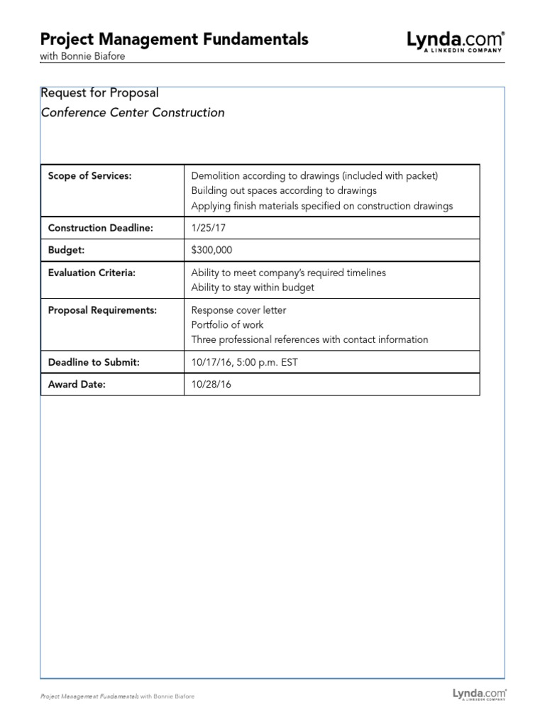 Conference Center Construction RFP | PDF