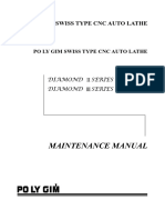 POLY GIM Swiss Type CNC Auto Lathe Diamond II&III SERIES Maintenance Manual