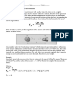 Gravitation Law Worksheet