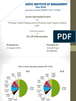 Summer Internship Project: On "Working Capital Management of Rastriya Ispat Nigam Limited-Vsp"