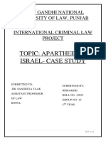 Topic: Apartheid in Israel-Case Study: Rajiv Gandhi National University of Law, Punjab