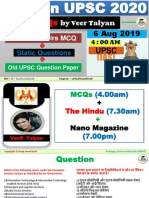 6 September 2019 MCQ For UPSC by VeeR Talyan