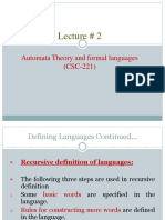 Lecture # 2: Automata Theory and Formal Languages (CSC-221)