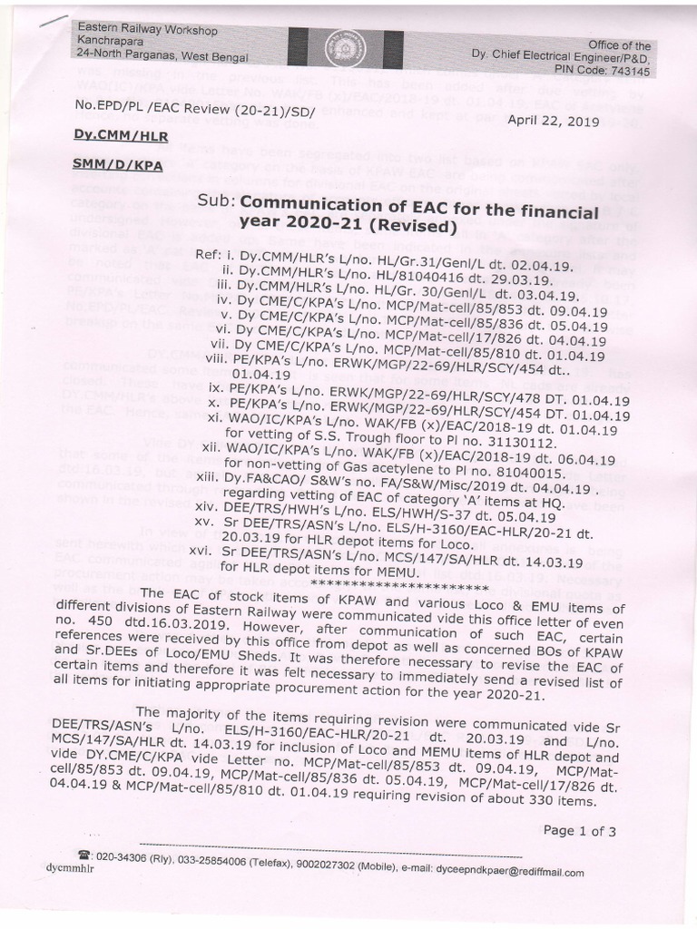 Revised EAC Communication for 2020-21 | PDF | Technology & Engineering