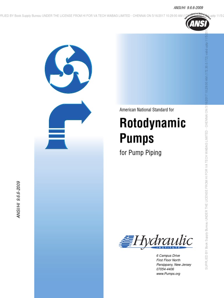 Ansi-Hi 9.6.6-2009-Rotodynamic Pumps For Pump Piping | PDF | Pump ...