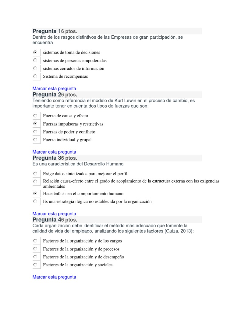 Desarrollo Humano Examen Final Planificación Bienestar