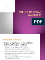 Values of Indian Managers