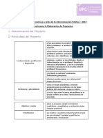 Capacitación para Directivos y Jefes de La Administración Pública - 2014 Matriz para La Elaboración de Proyectos