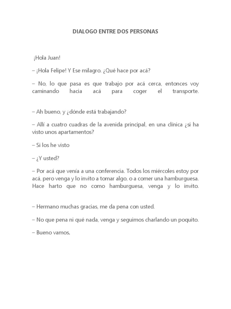 Dialogo Entre Dos Personas | PDF