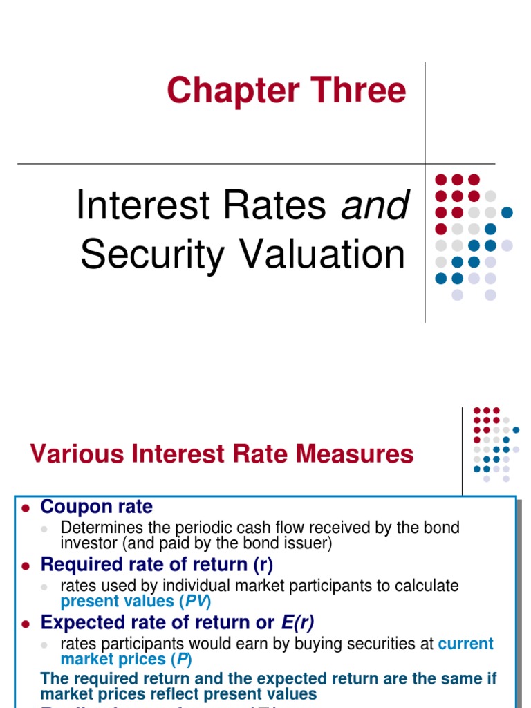 Chapter 3 Interest Rates And Security Valuation Pdf Bond Duration