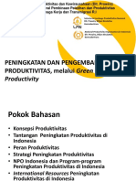 Peningkatan Dan Pengembangan Produktivitas Melalui Green Productivity