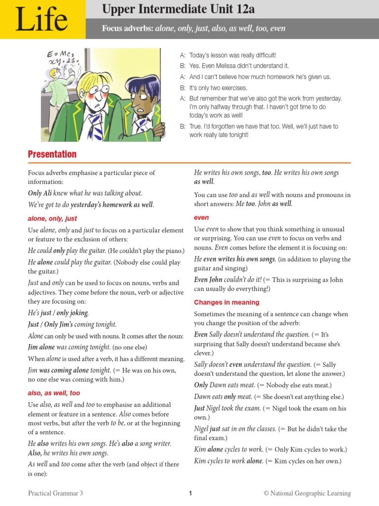 Upper Intermediate Unit 12a PDF | PDF | Verb | Adjective