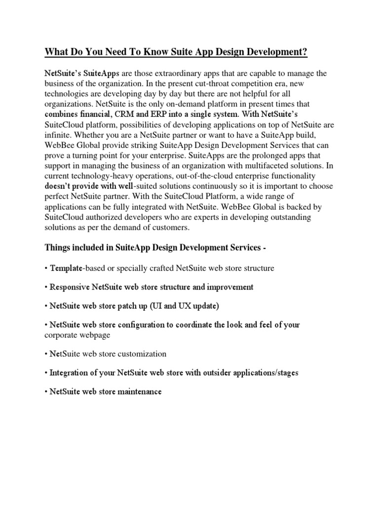 SuiteApp Design Development Guide | PDF | Enterprise Resource Planning ...