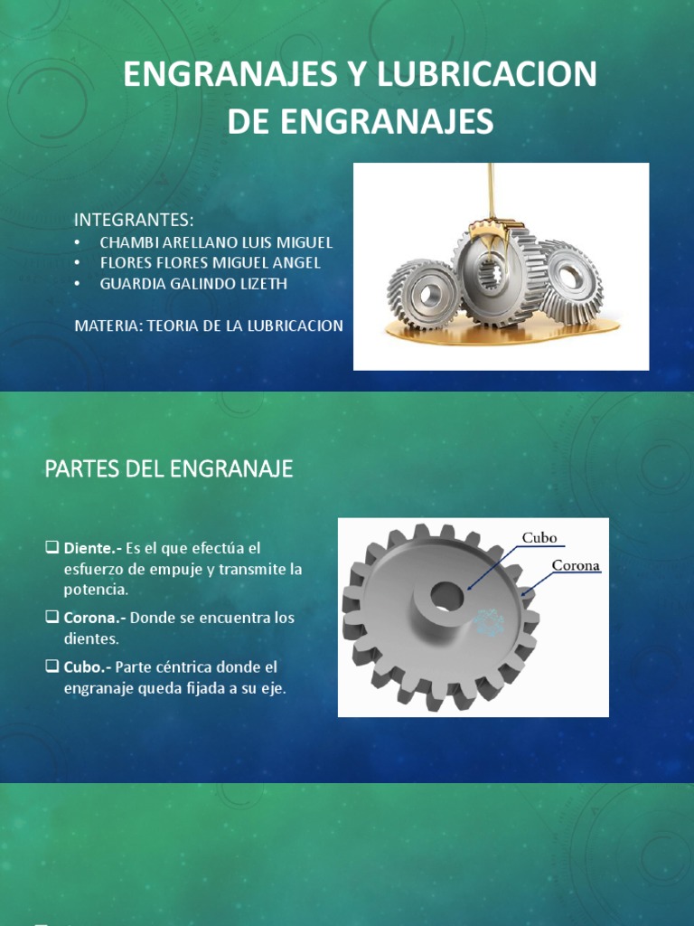Engranajes y su Lubricación Efectiva | PDF | Engranaje | Lubricante