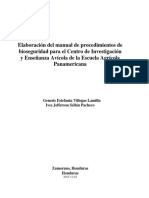 Elaboración Del Manual de Procedimientos de Bioseguridad para El Centro de Investigación y Enseñanza Avícola de La Escuela Agrícola Panamericana