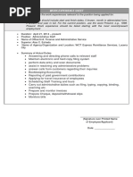 CS Form No. 212 Attachment - Work Experience Sheet