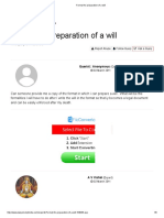 Format For Preparation of A Will PDF