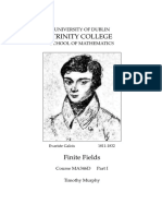 Trinity College Dublin course on finite fields