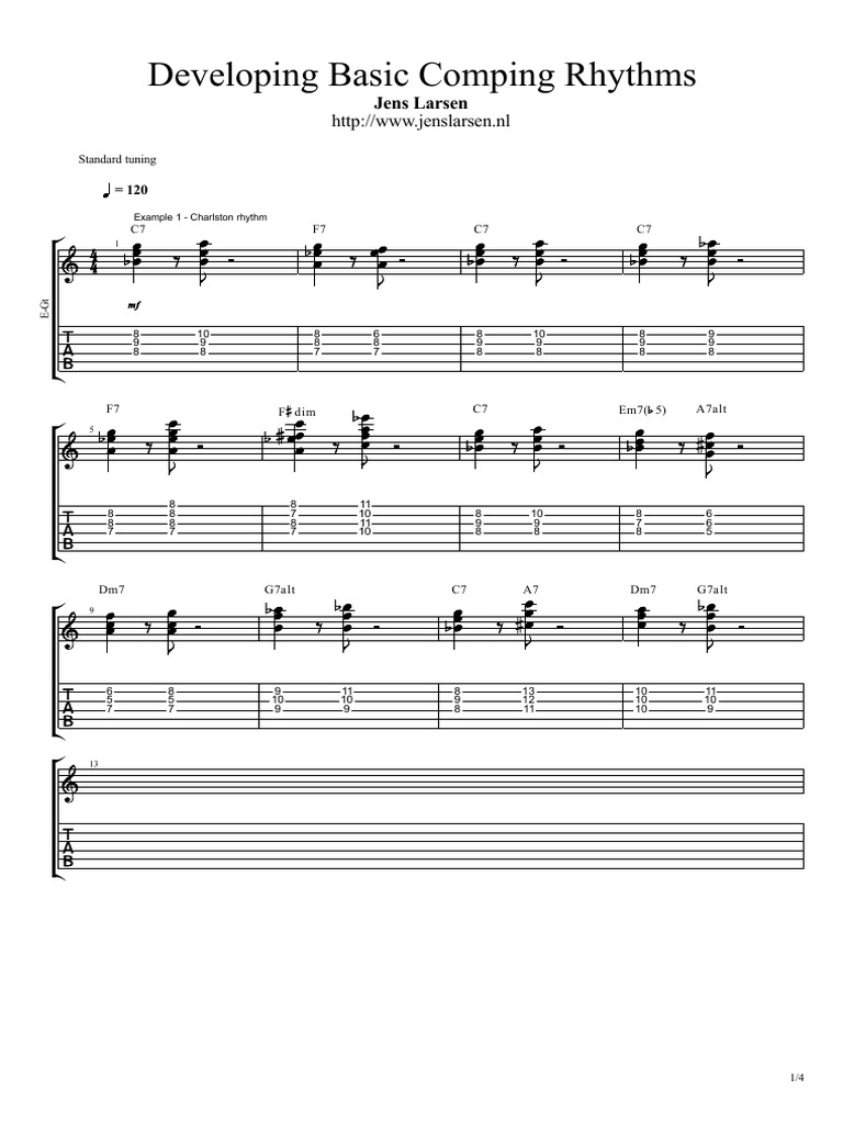 Developing Basic Comping Rhythms Pdf Musical Forms Rhythm And Meter