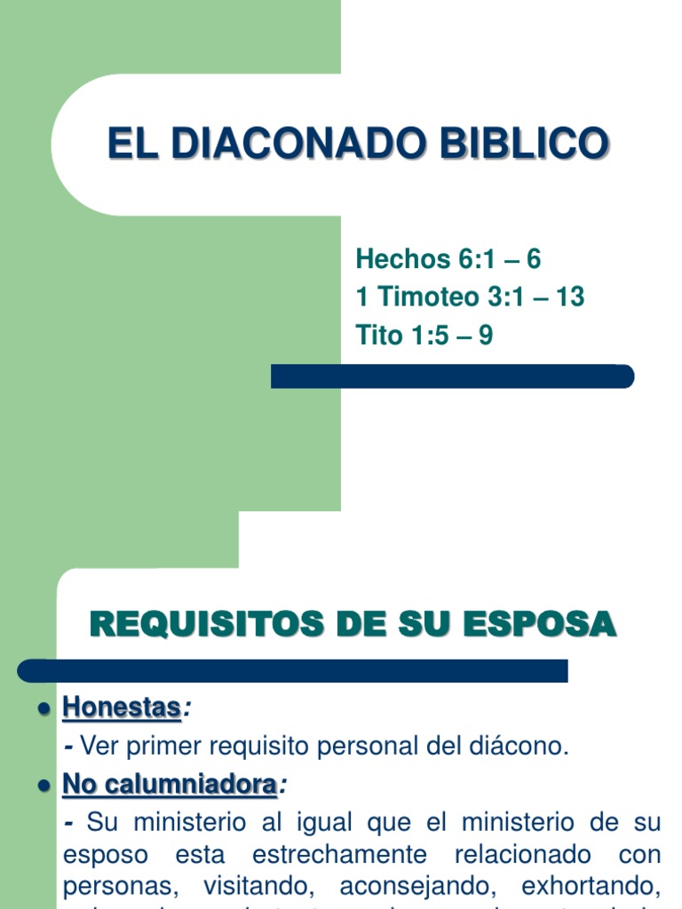 Taller 4 - Requisitos Diaconos | PDF | Diácono | anglicano