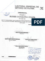 Credencial Jne Alcalde San Pedro de Putina Punco PDF