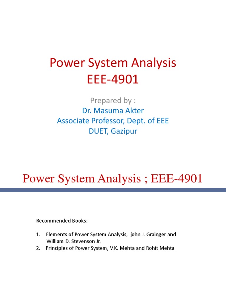Power System Analysis An Insightful Guide Covering Generation
