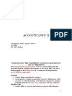 Accountancy Ii: Definition of The Statement of Financial Position and Its Elements