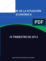 INFORME DE LA SITUACIÓN ECONÓMICA. IV TRIMESTRE 2013. BCR