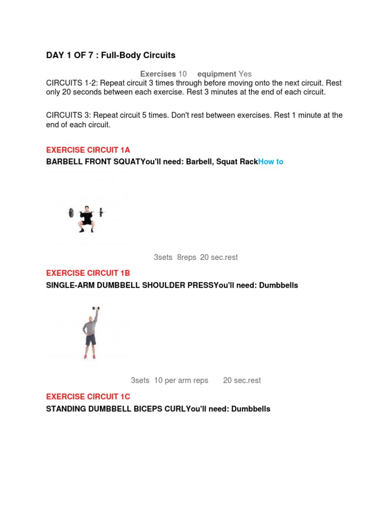 Full Body Workout | PDF | Weight Training | Sports
