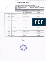 SIBA TESTING SERVICES Final Results for MS Computer Science and Software Engineering