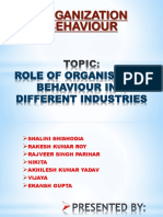 Organization Behaviour: Role of Organisation Behaviour in 5 Different Industries