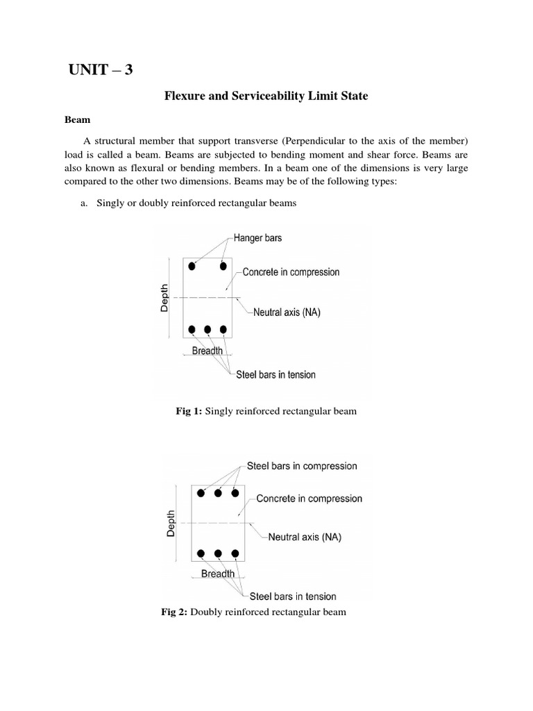 Unit - 3: Flexure and Serviceability Limit State | PDF