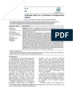 Mother-Infant Attachment Style As A Predictor of Depression Among Female Students