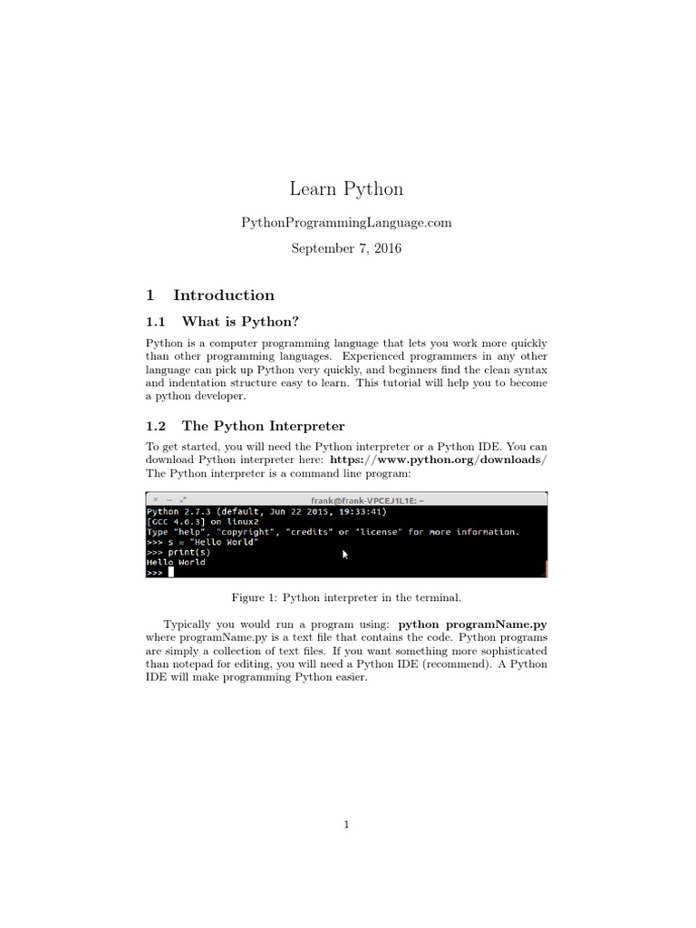 Learn Python | PDF | Control Flow | Integrated Development Environment