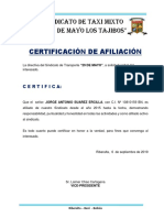 Certificacion de Moto Taxis 29 de Mayo Los Tajibos