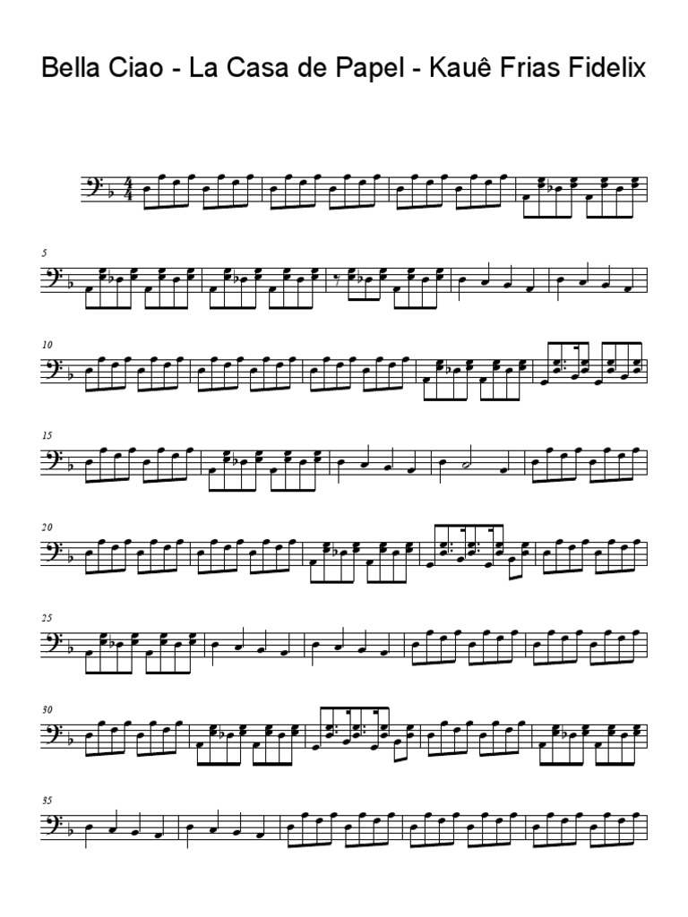 Bella Ciao - Cello | PDF | Livres de cuisine, nourriture et vin, image size:768x1024