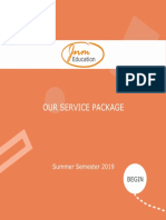 Our Service Package: Summer Semester 2019 Begin