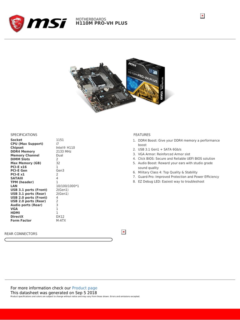 Manual H110m Pro VH Plus | PDF | Electronics | Computer Hardware