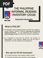 The Philippine Informal Reading Inventory (2018)