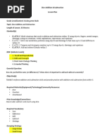 Dice Addition Subtraction Lesson Plan