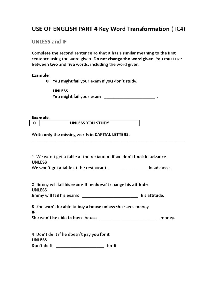 FCE Use of English Part 4 | PDF | Onomastics | Languages