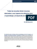 Todas Las Escuelas Tienen Recursos Adecuados y Son Capaces de Utilizarlos para El Aprendizaje y El Desarrollo de Habilidades