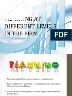 Planning at Different Levels in The Firm