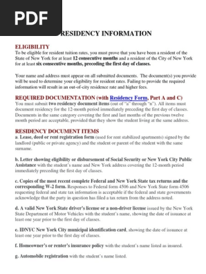 Residency information 