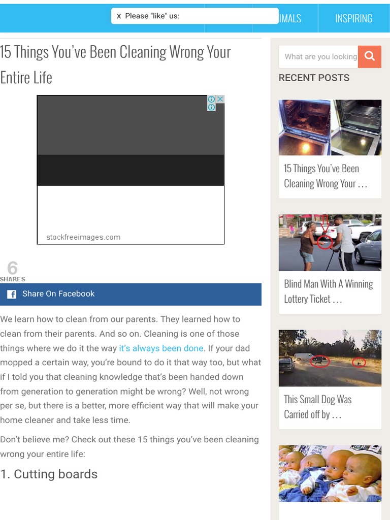 15 Things You've Been Cleaning Wrong Your Entire Life 1. Cutting