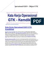 Kata Kerja Operasional KKO – Ditjen GTK Kemdikbud