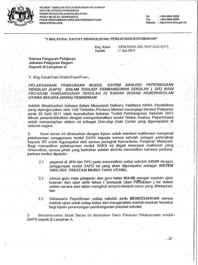 Surat Siaran Saps Pdf